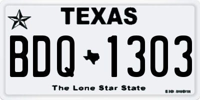 TX license plate BDQ1303