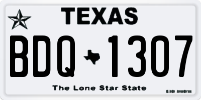 TX license plate BDQ1307