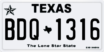 TX license plate BDQ1316