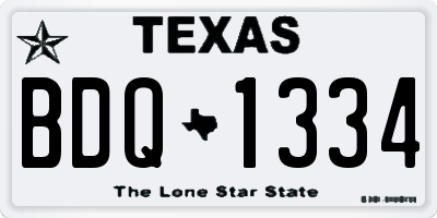 TX license plate BDQ1334