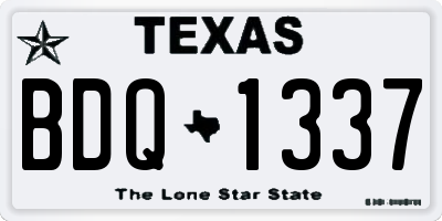 TX license plate BDQ1337