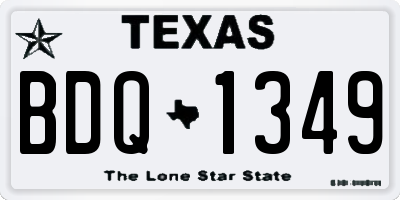 TX license plate BDQ1349