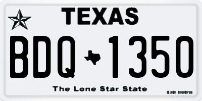 TX license plate BDQ1350
