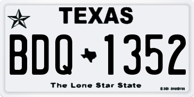 TX license plate BDQ1352