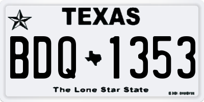 TX license plate BDQ1353