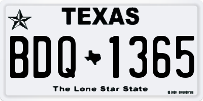 TX license plate BDQ1365