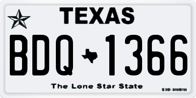 TX license plate BDQ1366