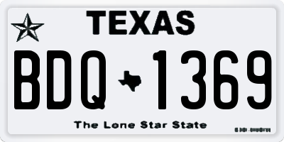 TX license plate BDQ1369