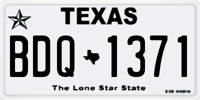 TX license plate BDQ1371