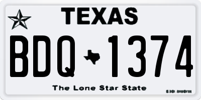 TX license plate BDQ1374