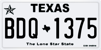 TX license plate BDQ1375