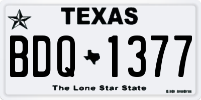 TX license plate BDQ1377
