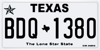 TX license plate BDQ1380