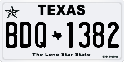 TX license plate BDQ1382
