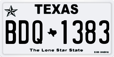 TX license plate BDQ1383