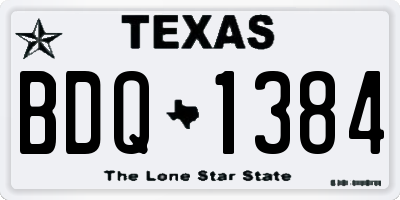 TX license plate BDQ1384