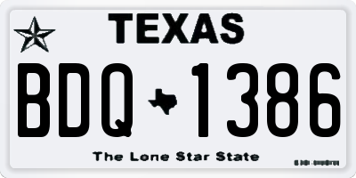TX license plate BDQ1386