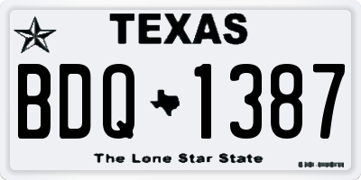 TX license plate BDQ1387