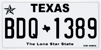 TX license plate BDQ1389
