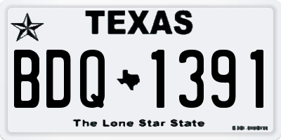 TX license plate BDQ1391