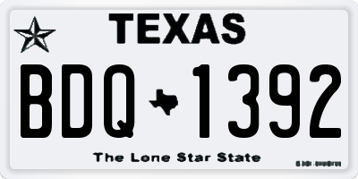 TX license plate BDQ1392