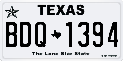 TX license plate BDQ1394