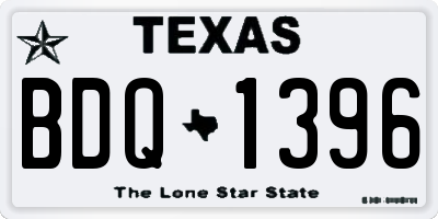TX license plate BDQ1396