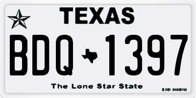 TX license plate BDQ1397
