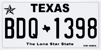 TX license plate BDQ1398