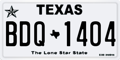 TX license plate BDQ1404