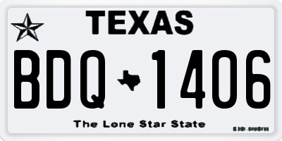 TX license plate BDQ1406