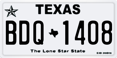 TX license plate BDQ1408