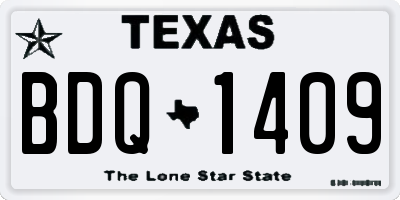 TX license plate BDQ1409