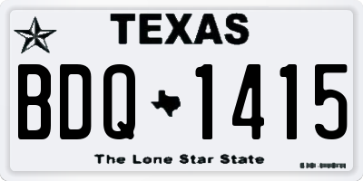 TX license plate BDQ1415