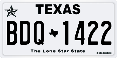 TX license plate BDQ1422