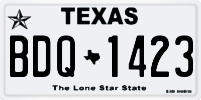 TX license plate BDQ1423
