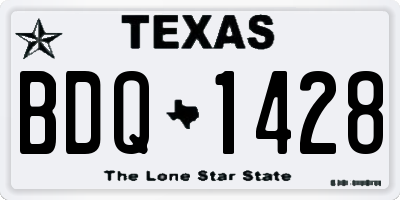 TX license plate BDQ1428