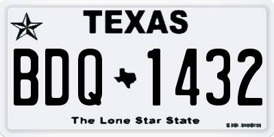 TX license plate BDQ1432