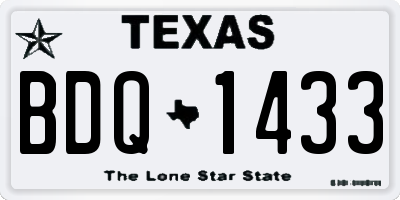 TX license plate BDQ1433