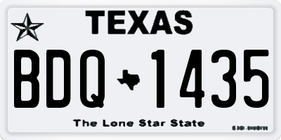 TX license plate BDQ1435