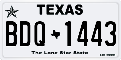 TX license plate BDQ1443