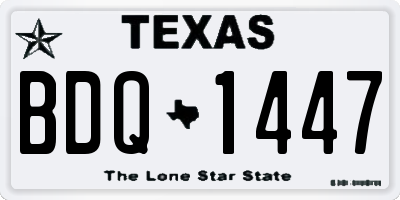 TX license plate BDQ1447