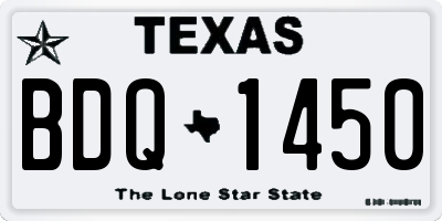 TX license plate BDQ1450