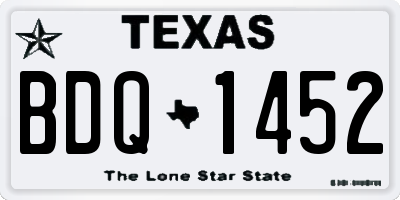 TX license plate BDQ1452