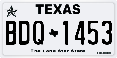 TX license plate BDQ1453