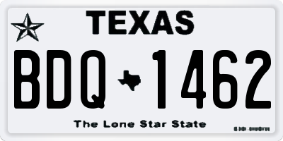 TX license plate BDQ1462