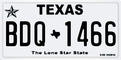 TX license plate BDQ1466