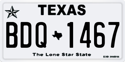 TX license plate BDQ1467