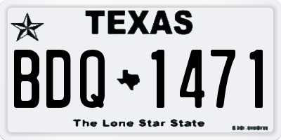 TX license plate BDQ1471