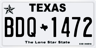 TX license plate BDQ1472